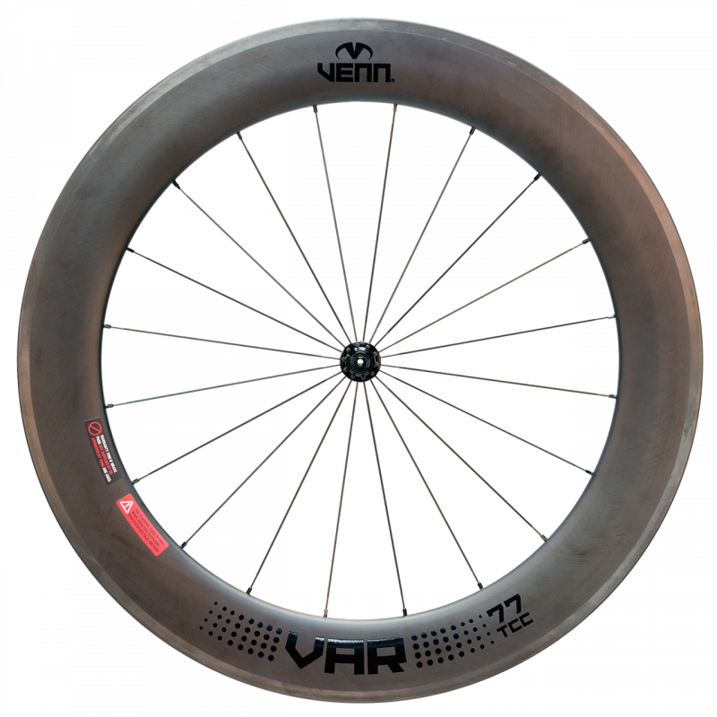 Venn Var 77 TCC filament wound tubeless clincher rim brake bike deep section 77mm carbon wheels