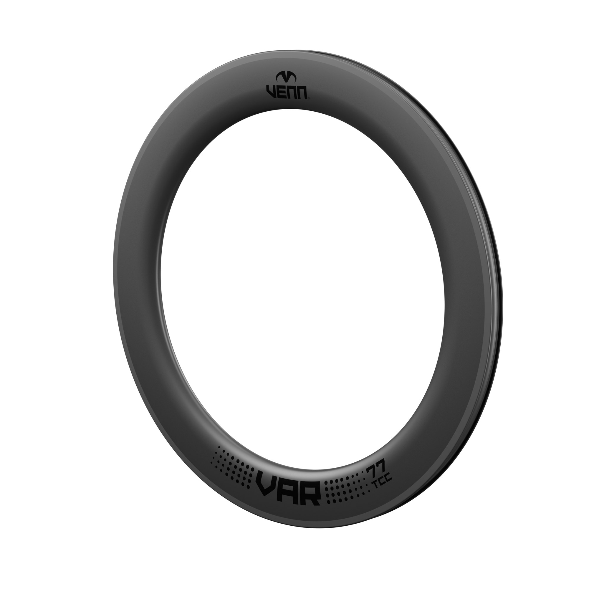 Venn Var 77 TCC carbon rim, uncoated matte finish, three-quarter view