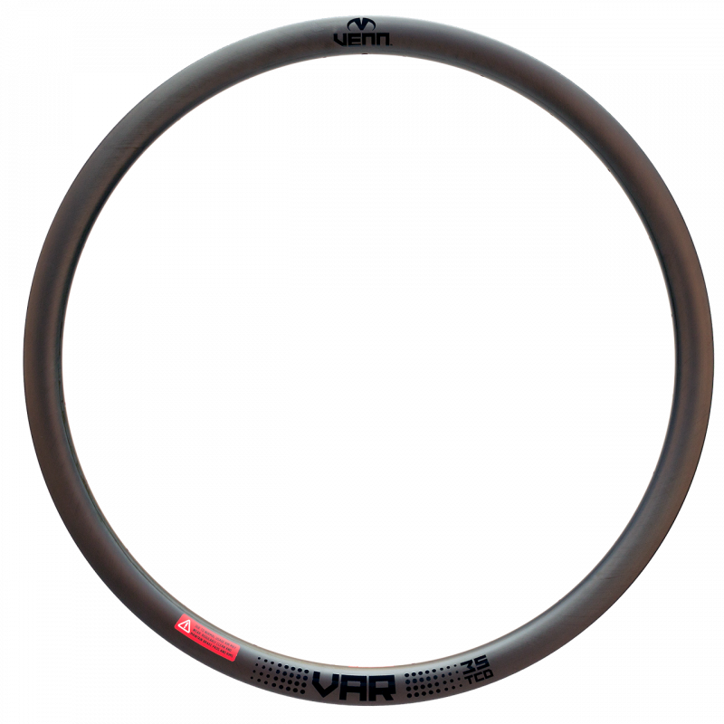 Venn Var 35 TCD filament wound tubeless clincher road disc brake bike 35mm carbon rim