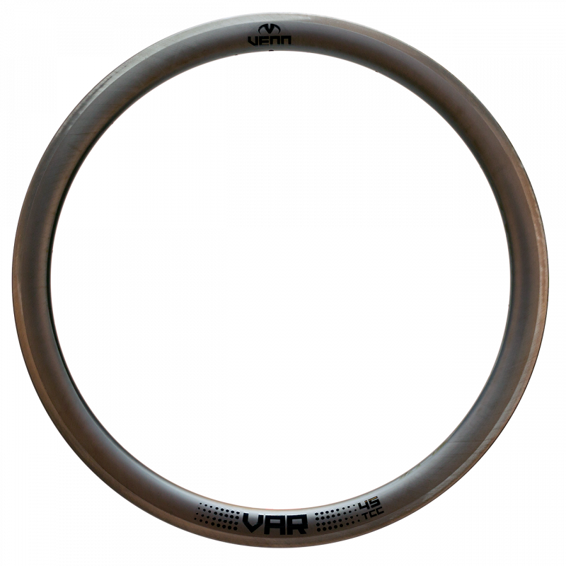 Venn Var 45 TCC filament wound tubeless clincher rim brake bike carbon rim