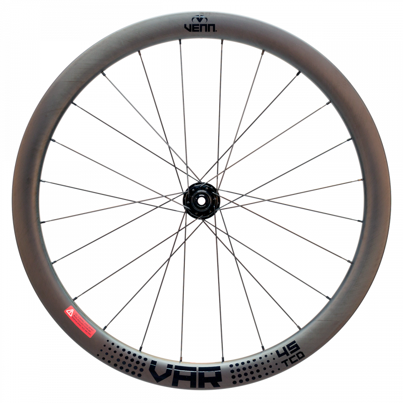 Venn Var 45 TCD filament wound tubeless clincher road disc brake bike 45mm carbon wheels