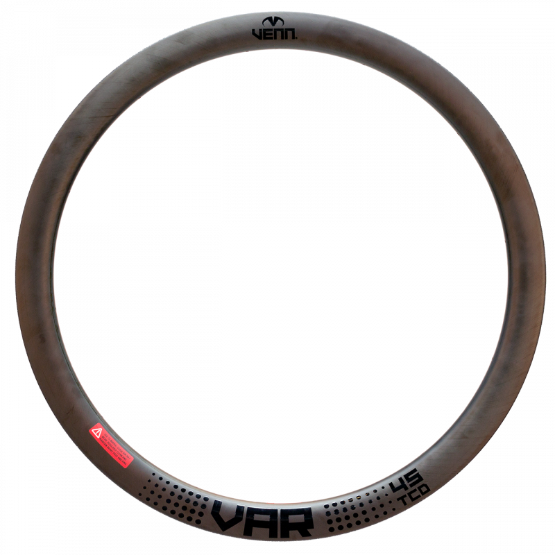 Venn Var 45 TCD filament wound tubeless clincher road disc brake bike 45mm carbon rim