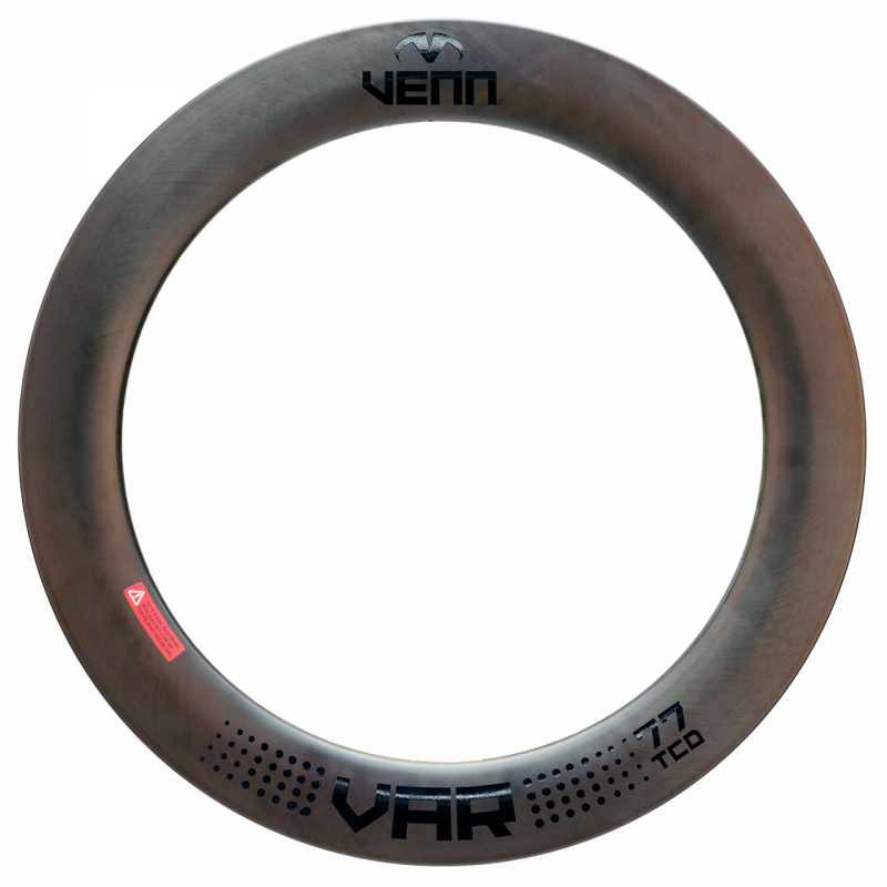 Venn Var 77 TCD filament wound tubeless clincher road disc brake deep section 77mm carbon rim