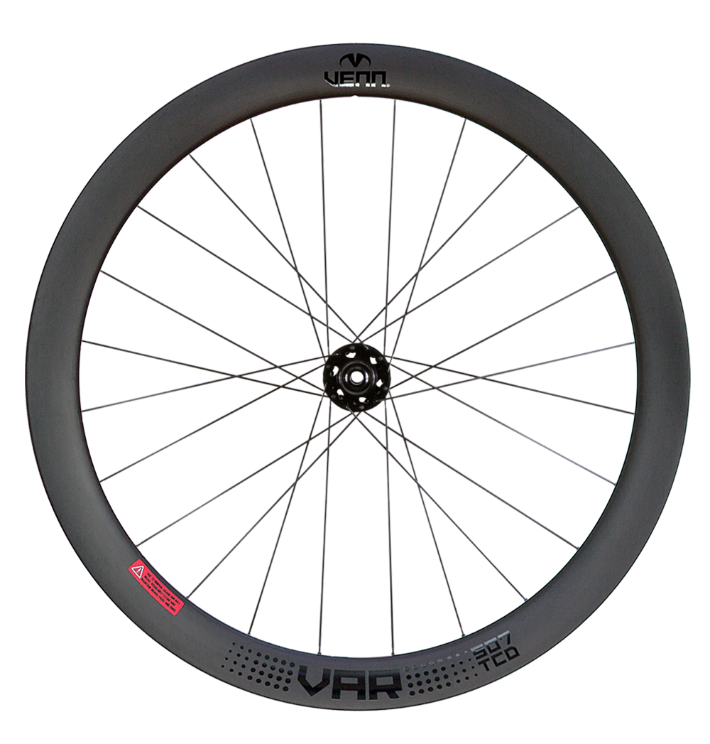 Venn Var 507 TCD filament wound tubeless clincher road disc brake bike 50mm carbon wheels