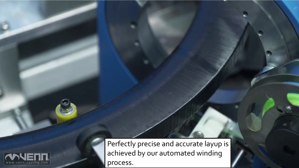 Venn rims precise and accurate layup through filament winding