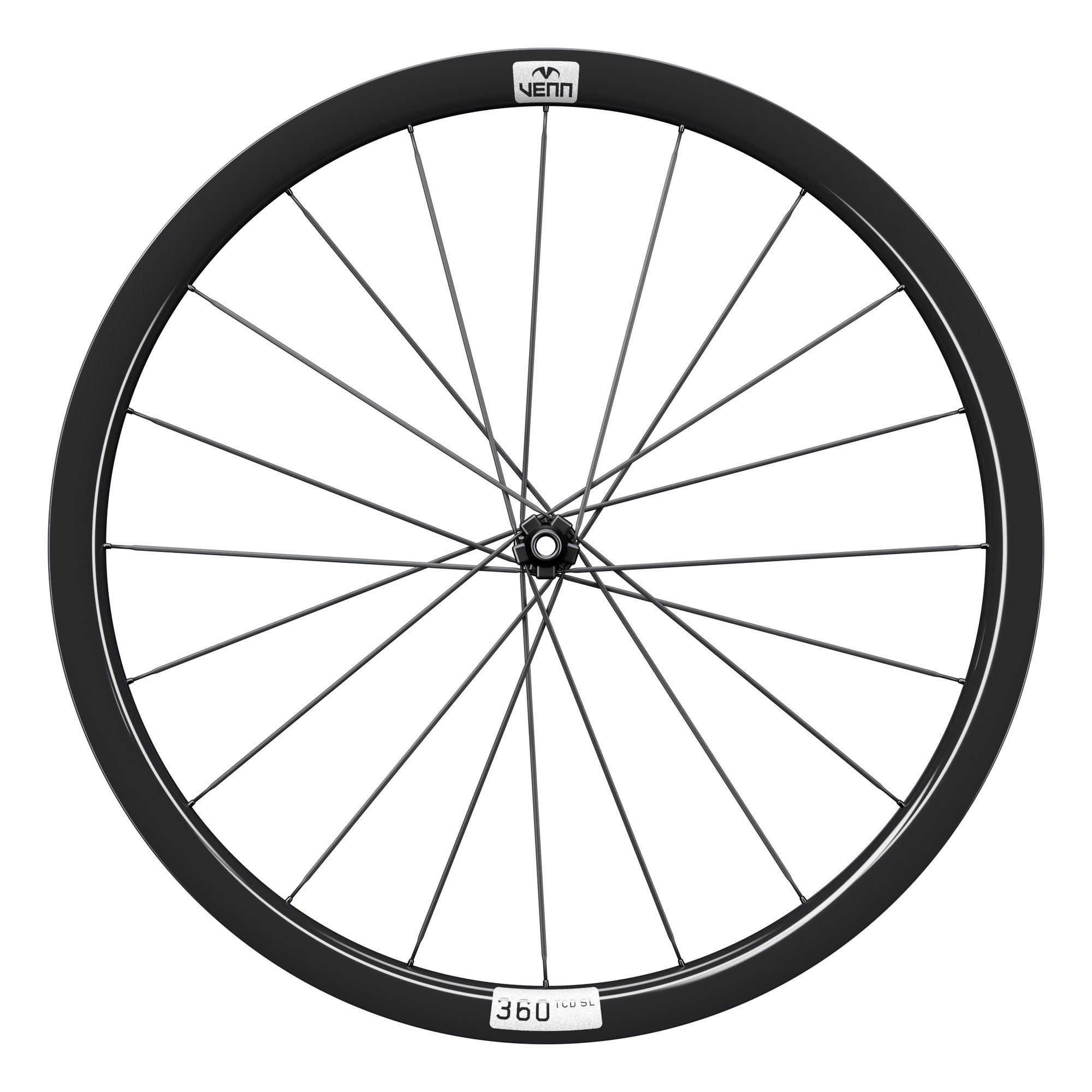 Venn 360 C SL front wheel, side view, 360 TCD SL rims (render)