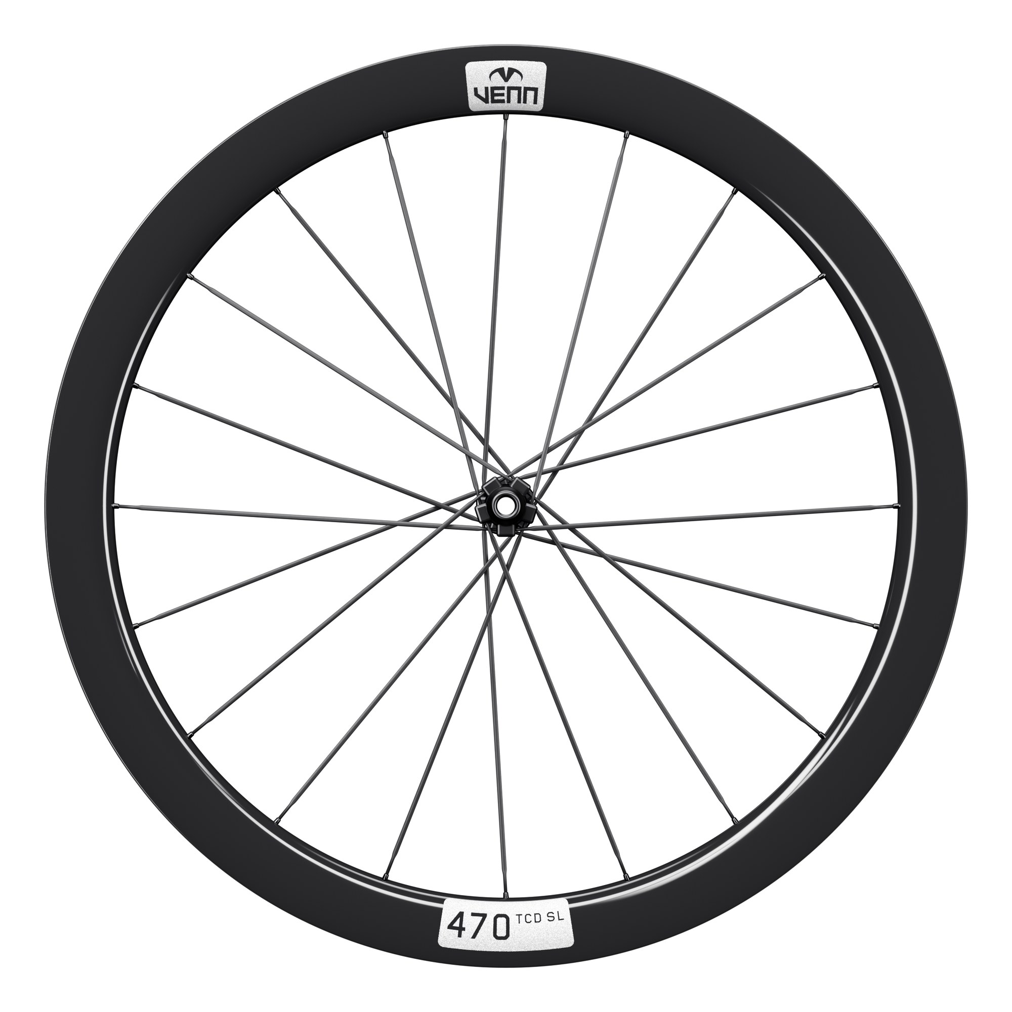 Venn 470 C SL front wheel, side view, 470 TCD SL rims (render)