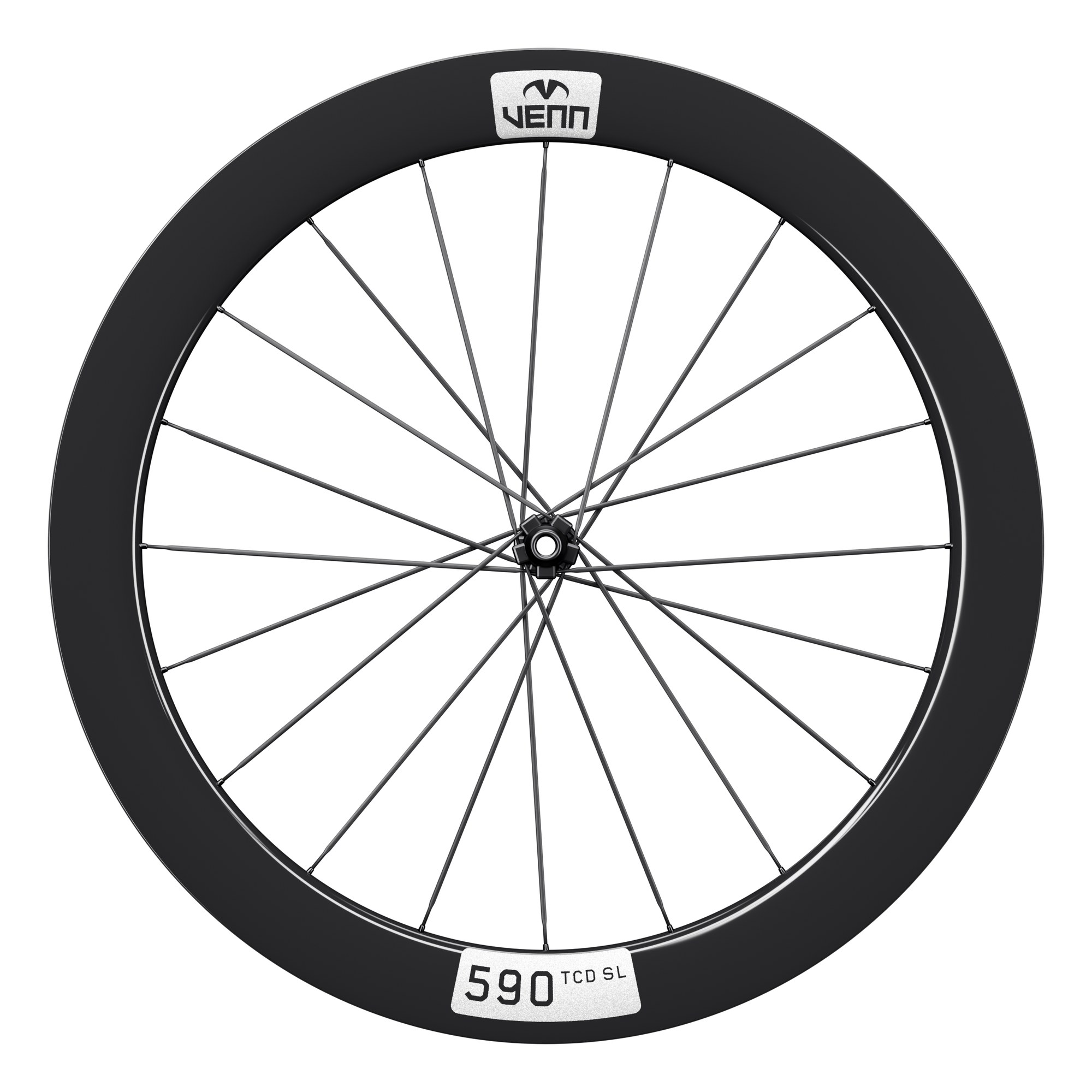 Venn 590 C SL front wheel, side view, 590 TCD SL rims (render)