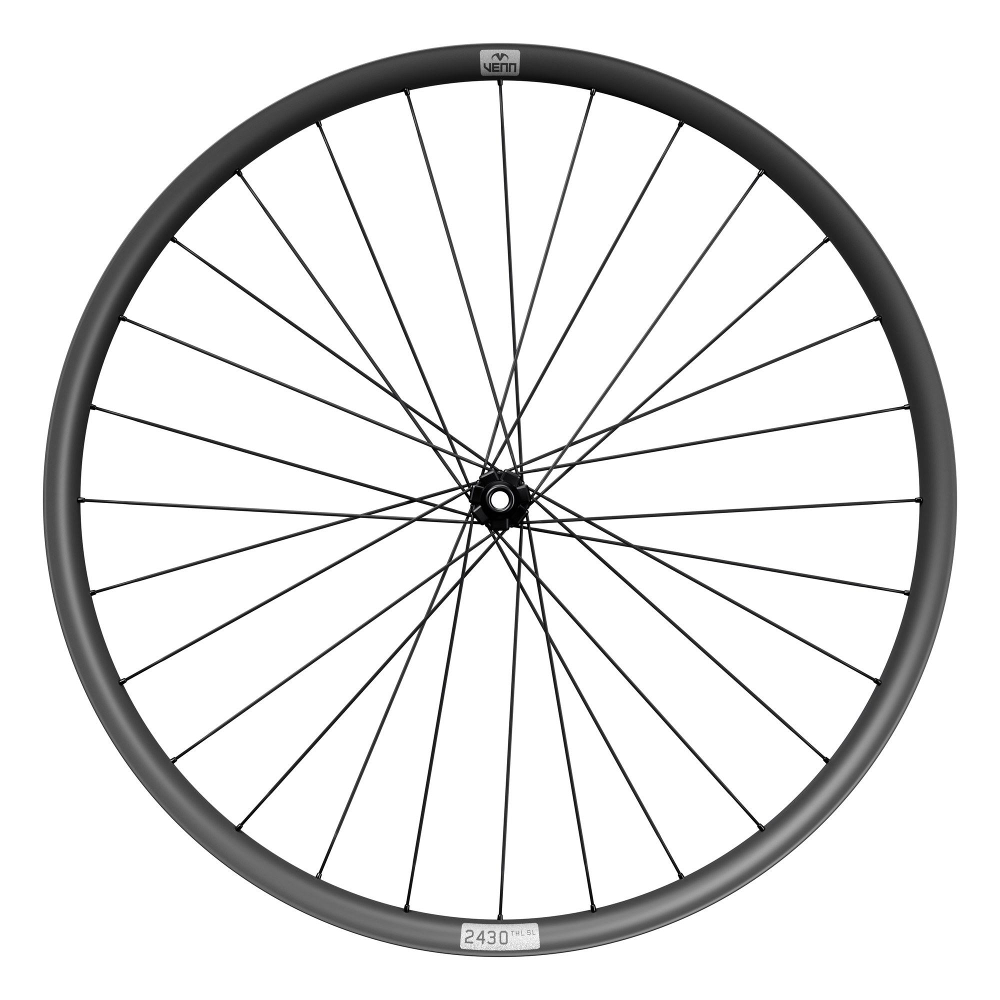 Venn 2430 S XC carbon front wheel, side view (render)